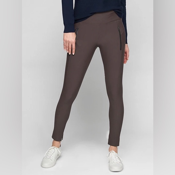 Athleta Stellar Tights Espresso Dark Brown Size XS Leggings Zip Pockets - Picture 1 of 16